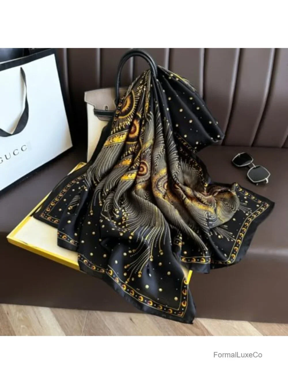 Women's Floral Polyester Oversized Scarf Shawl Wrap Lightweight Silk Like
